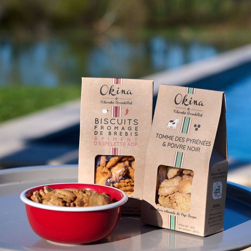 Biscuits salés Okina au fromage de Brebis et Piment d’Espelette