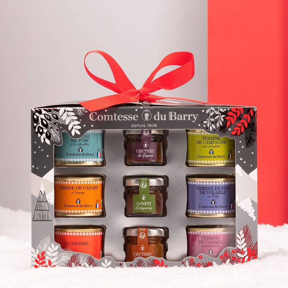 Coffret gourmand L’Harmonie de Noël Édition Limitée avec une sélection de spécialités gastronomiques françaises Comtesse du Barry