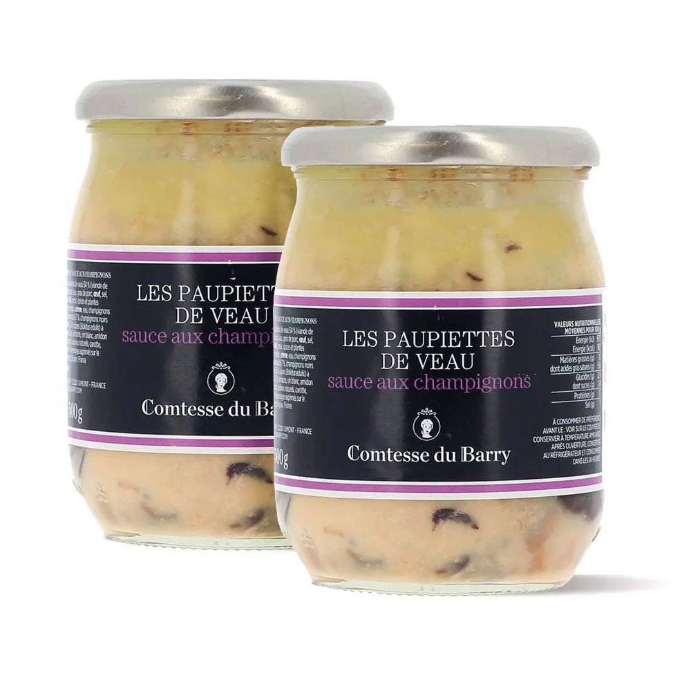  Lot de 2 paupiettes de veau, sauce aux champignons 500g