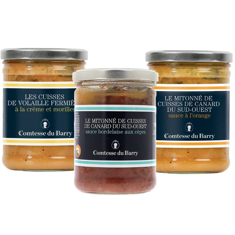 assortiment de plats cuisinés fins comtesse du barry