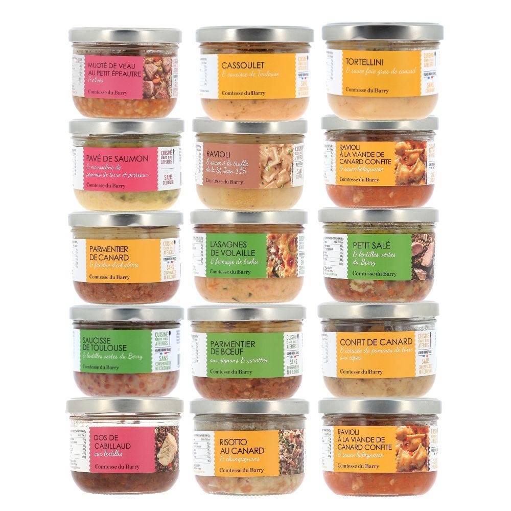 lot de 15 plats cuisiné individuels comtesse du barry