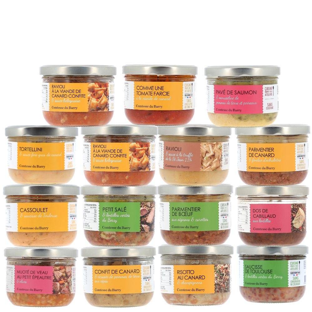 lot de 15 plats cuisinés individuels comtesse du barry