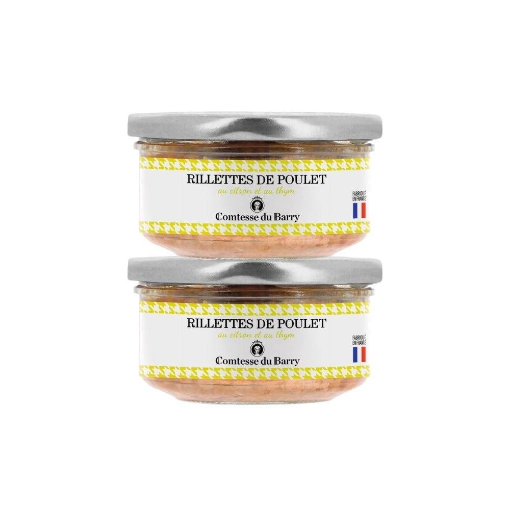 Lot de 2 rillettes de poulet au citron et au thym comtesse du barry