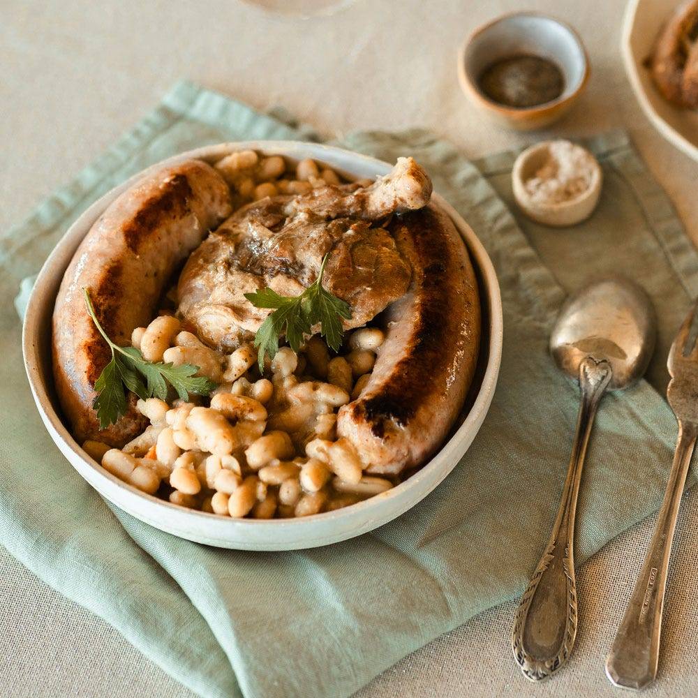 Cassoulet au confit de canard du Sud-Ouest et aux saucisses de Toulouse
