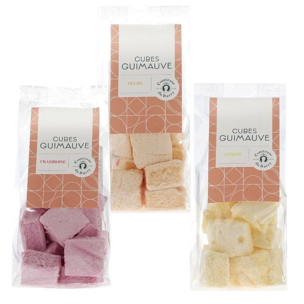 lot de 3 sachets de cube de guimauves comtesse du barry