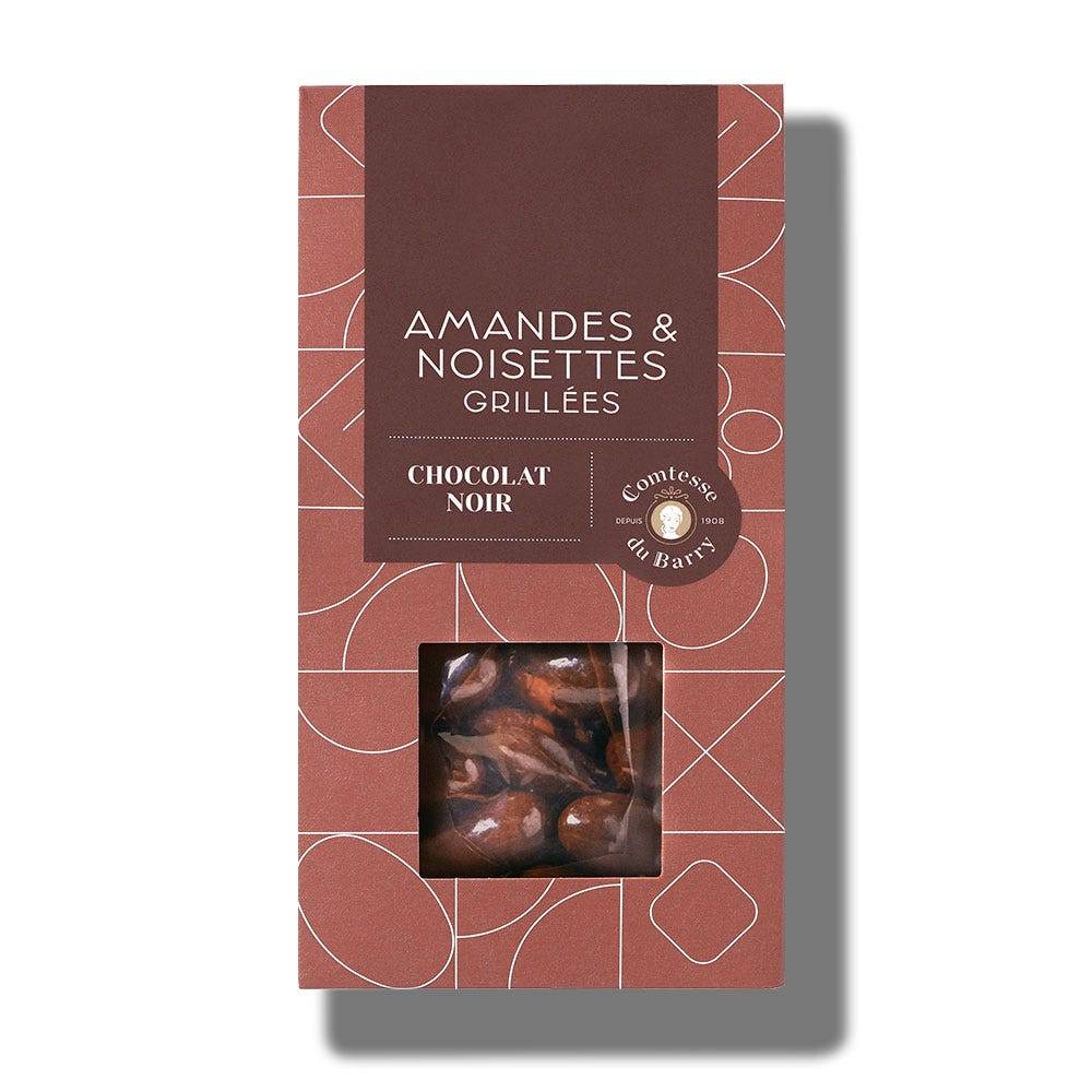 Almonds and hazelnuts roasted dark chocolate