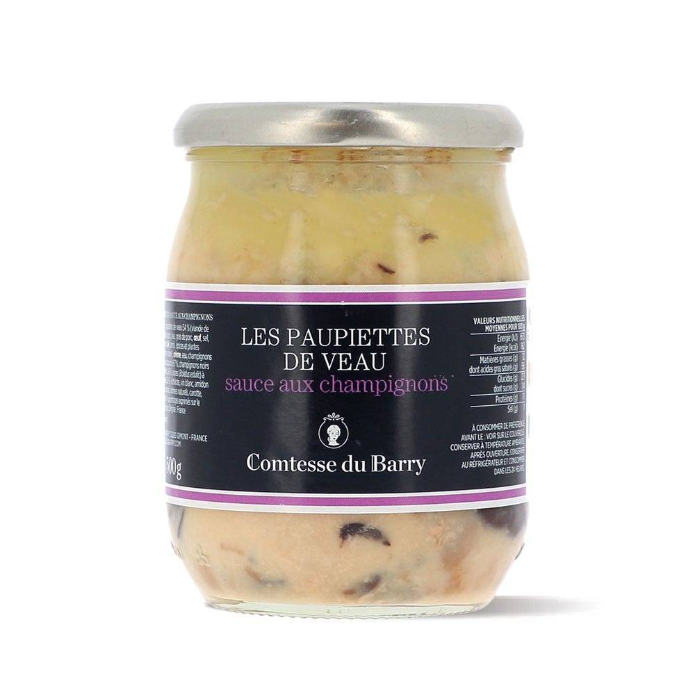 Veal paupiettes in mushroom sauce