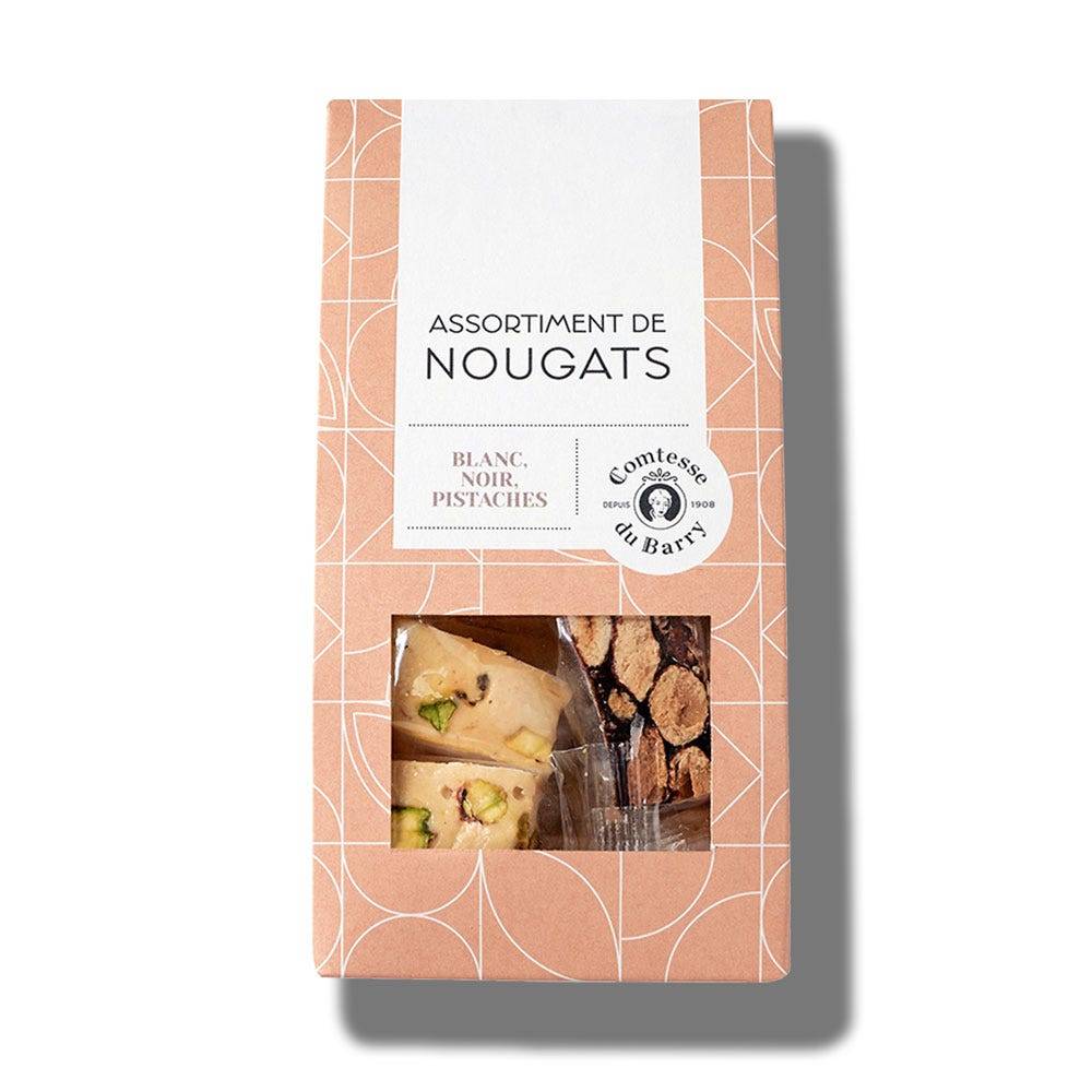 Assortiment de nougats blanc noir pistache 75g
