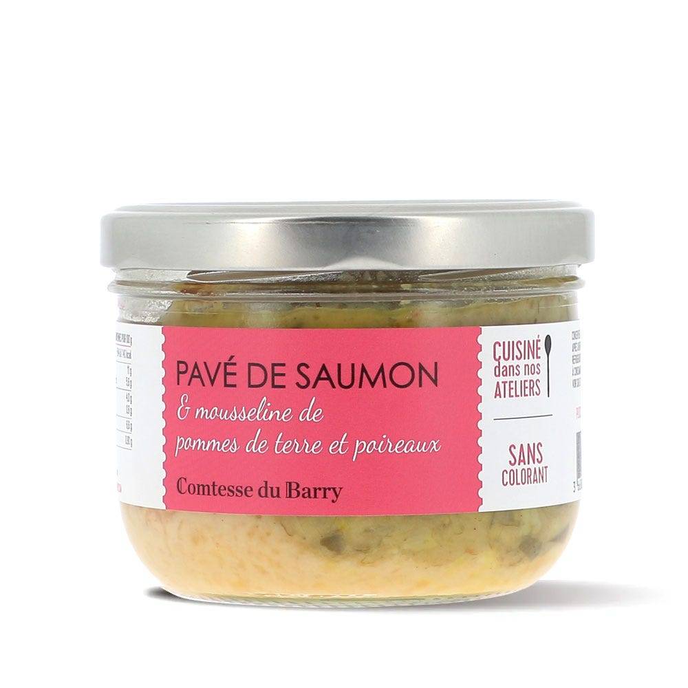 Pavé de saumon mousseline de pomme de terre et sa fondue de poireaux