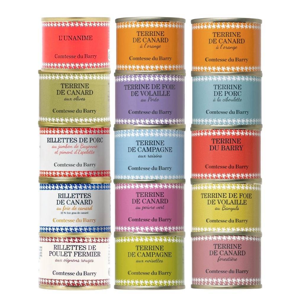 lot de 15 terrines et rillettes comtesse du barry
