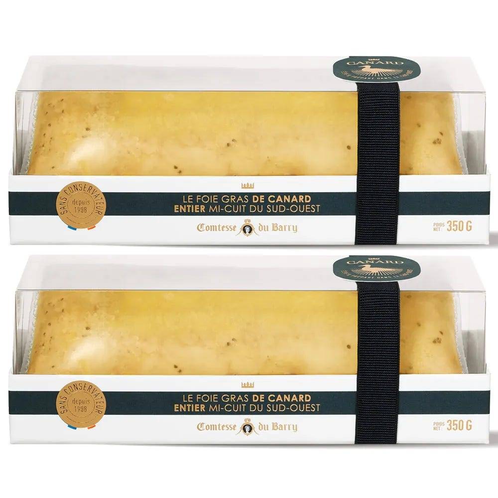 Lot de 2 Foies gras de canard entier mi-cuit du Sud-Ouest 350g